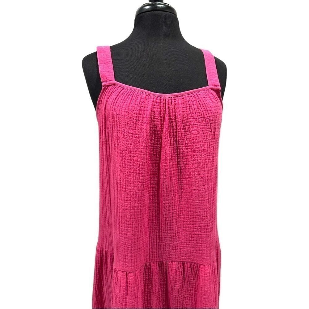 BB Dakota by Steve Madden Arianna Tiered Maxi Dress Raspberry Sz S - Picture 2 of 15
